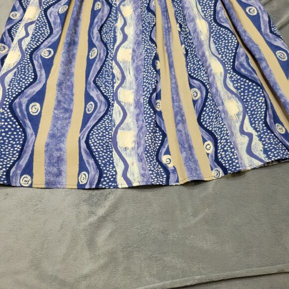 Connection Related Skirt Women Small Midi Blue White Boho Rayon USA Made Pull On - Picture 11 of 12